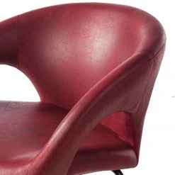 Ars manufacti Chaise à accoudoirs Woodlawn II - Bordeaux - 1 chaise -Chaises Soldes armlehnenstuhl woodlawn ii kunstleder metall rot 4406976