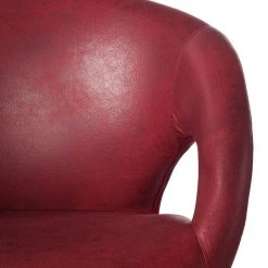 Ars manufacti Chaise à accoudoirs Woodlawn II - Bordeaux - 1 chaise -Chaises Soldes armlehnenstuhl woodlawn ii kunstleder metall rot 4406980