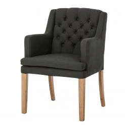 Maison Belfort Chaise à accoudoirs Austin - Tissu Kyra: Gris foncé