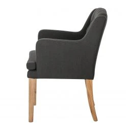 Maison Belfort Chaise à accoudoirs Austin - Tissu Kyra: Gris foncé -Chaises Soldes armlehnstuhl austin webstoff eiche massiv dunkelgrau 4191736