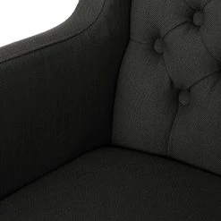 Maison Belfort Chaise à accoudoirs Austin - Tissu Kyra: Gris foncé -Chaises Soldes armlehnstuhl austin webstoff eiche massiv dunkelgrau 4191756