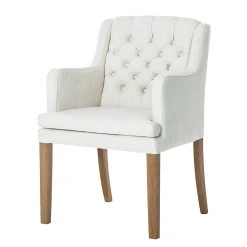 Maison Belfort Chaise à accoudoirs Austin - Tissu Kyra: Blanc