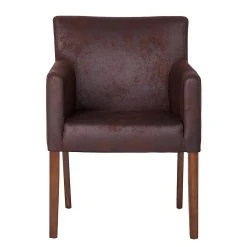 Maison Belfort Chaise à accoudoirs Lincoln II - Marron 15 Maison Belfort Chaise à accoudoirs Lincoln II - Marron -Chaises Soldes armlehnstuhl lincoln kunstleder braun birke hellbraun 622750