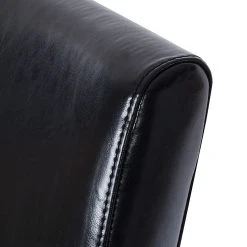 Maison Belfort Chaise à accoudoirs Lincoln I - Imitation cuir noir / bouleau brun foncé -Chaises Soldes armlehnstuhl lincoln kunstleder schwarz birke hellbraun 309328