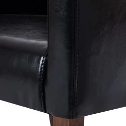 Maison Belfort Chaise à accoudoirs Lincoln I - Imitation cuir noir / bouleau brun foncé -Chaises Soldes armlehnstuhl lincoln kunstleder schwarz birke hellbraun 309331