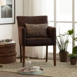 Maison Belfort Chaise à accoudoirs Lincoln II - Marron 14 Maison Belfort Chaise à accoudoirs Lincoln II - Marron -Chaises Soldes armlehnstuhl lincoln microfaser braun birke dunkelbraun 1076230