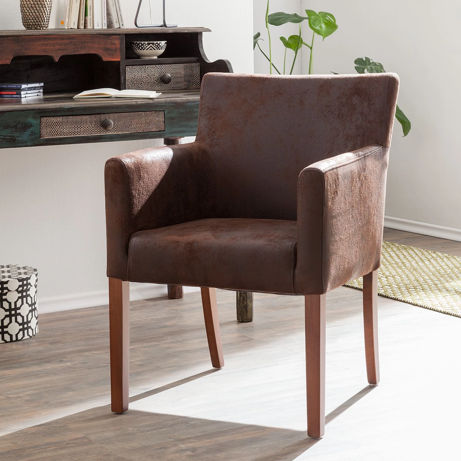 Maison Belfort Chaise à accoudoirs Lincoln II - Marron 4 Maison Belfort Chaise à accoudoirs Lincoln II - Marron – Image 2