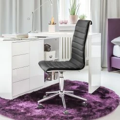Mooved Chaise de bureau Marilyn - Imitation cuir - Noir -Chaises Soldes buerodrehstuhl marilyn kunstleder schwarz 3628345