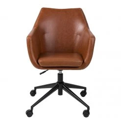 Mørteens Chaise de bureau Nicholas I - Marron vintage -Chaises Soldes buerodrehstuhl nicholas i kunstleder metall vintage braun 4417976