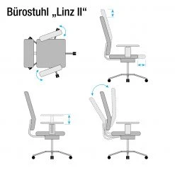Duo Collection Chaise de bureau Linz II - Tissu noir -Chaises Soldes buerostuhl linz ii stoff schwarz 317745