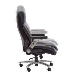 Fredriks Fauteuil de direction Deverre XXL - Imitation cuir - Noir / Argenté -Chaises Soldes chefsessel deverre xxl kunstleder schwarz silber 5159092