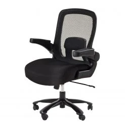 Fredriks Chaise de bureau pivotante Gandy XXL - Tissu / Métal - Noir