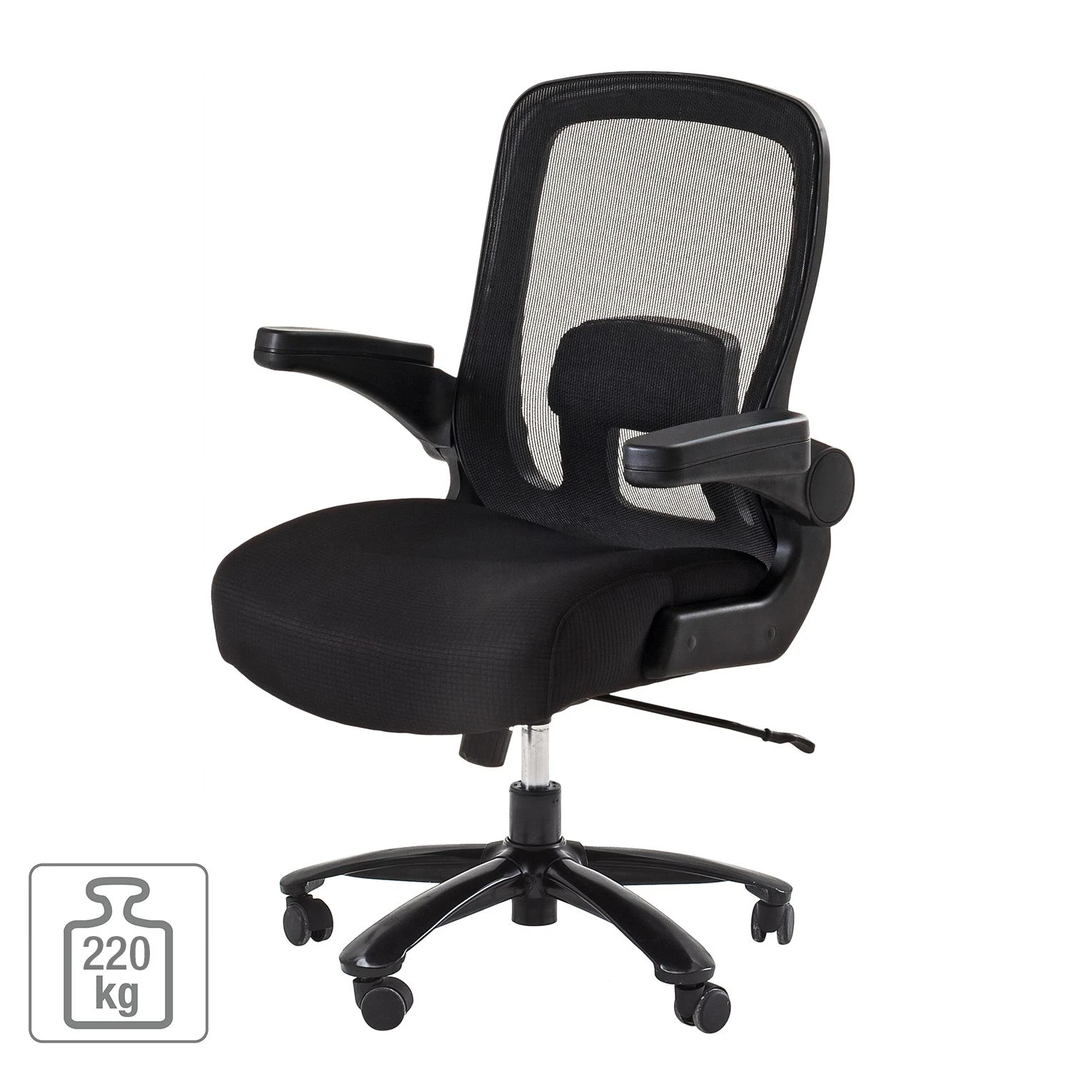 Fredriks Chaise de bureau pivotante Gandy XXL - Tissu / Métal - Noir 4 Fredriks Chaise de bureau pivotante Gandy XXL - Tissu / Métal - Noir – Image 2
