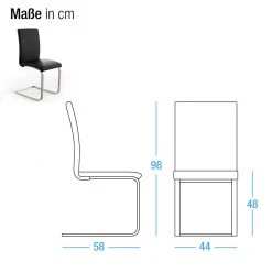 Fredriks Chaises cantilever Augusta I (lot de 2) - Cuir Aude: Noir - Sans accoudoirs 27 Fredriks Chaises cantilever Augusta I (lot de 2) - Cuir Aude: Noir - Sans accoudoirs -Chaises Soldes designer schwingstuhl augusta 2er set echtleder schwarz 1351865