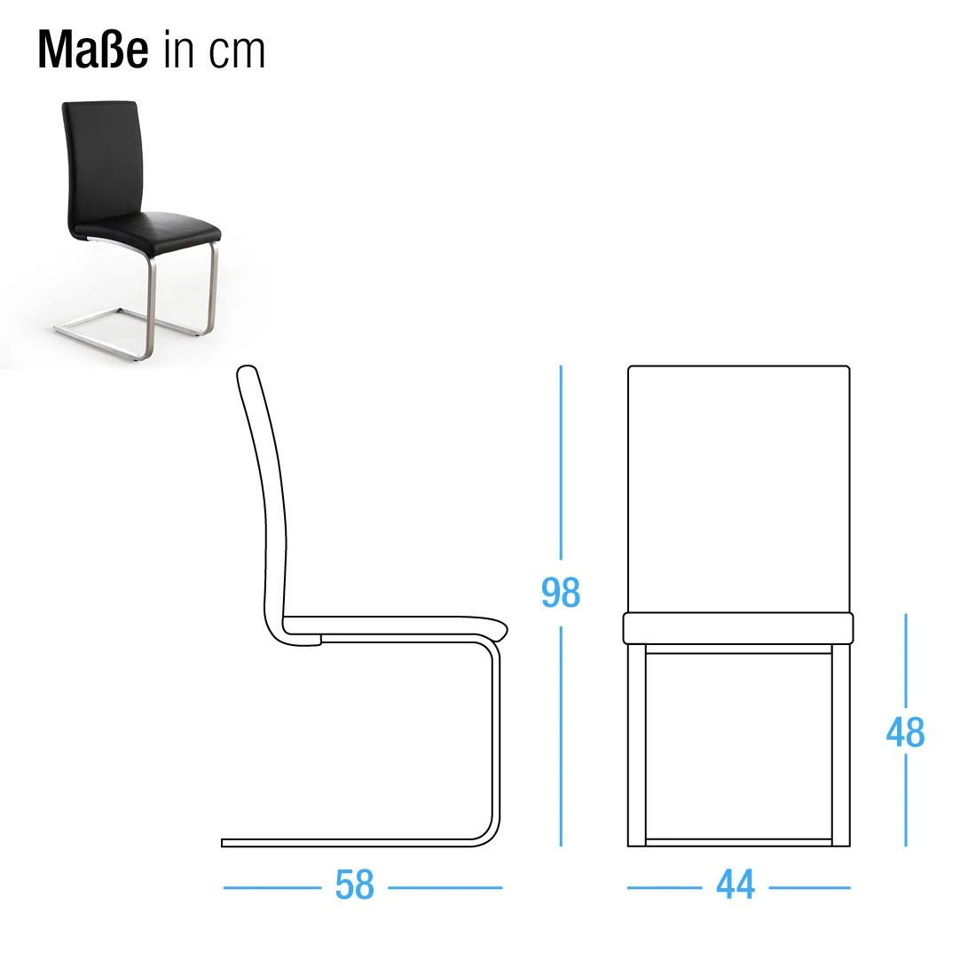Fredriks Chaises cantilever Augusta I (lot de 2) - Cuir Aude: Noir - Sans accoudoirs 15 Fredriks Chaises cantilever Augusta I (lot de 2) - Cuir Aude: Noir - Sans accoudoirs – Image 13