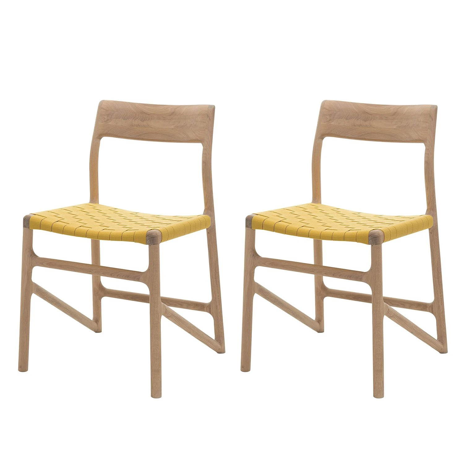Studio Copenhagen Chaises Fleek - Jaune - Lot de 2 - Sans accoudoirs 3 Studio Copenhagen Chaises Fleek - Jaune - Lot de 2 - Sans accoudoirs