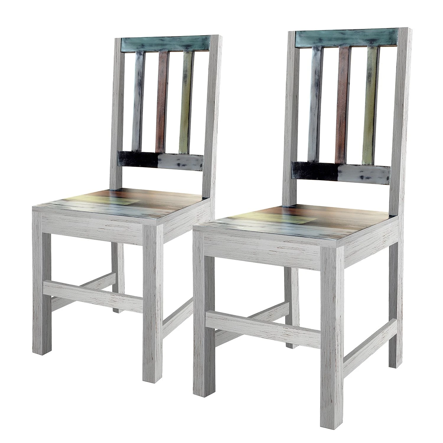 Wolf-Möbel Chaises Goa (lot de 2) - Partiellement en manguier massif - Manguier blanc vintage 3 Wolf-Möbel Chaises Goa (lot de 2) - Partiellement en manguier massif - Manguier blanc vintage