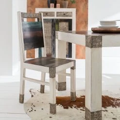 Wolf-Möbel Chaises Goa White (lot de 2) - Multicolore -Chaises Soldes esszimmerstuhl goa white 2er set mehrfarbig 4028372