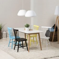 Mørteens Chaises Jalenas (lot de 2) - Blanc -Chaises Soldes esszimmerstuhl jalenas 2er set gummibaum massiv weiss 3575721