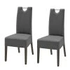 Ars Natura Chaises Lenya (lot de 2) - Cuir synthétique gris / Hêtre marron foncé 2 Ars Natura Chaises Lenya (lot de 2) - Cuir synthétique gris / Hêtre marron foncé -Chaises Soldes esszimmerstuhl lenya 2er set kunstleder grau buche dunkelbraun 4278196