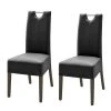 Ars Natura Chaises Lenya (lot de 2) - Cuir synthétique noir / Hêtre marron foncé -Chaises Soldes esszimmerstuhl lenya 2er set kunstleder schwarz buche dunkelbraun 4278192