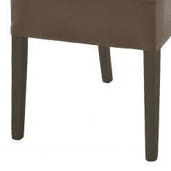 Ars Natura Chaises Lenya (lot de 2) - Cuir synthétique cappuccino / Hêtre marron foncé -Chaises Soldes esszimmerstuhl lenya kunstleder cappuccino buche dunkelbraun 255684