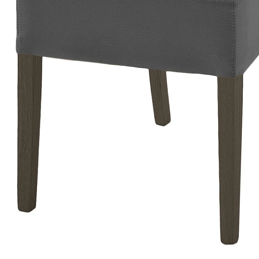 Ars Natura Chaises Lenya (lot de 2) - Cuir synthétique gris / Hêtre marron foncé 5 Ars Natura Chaises Lenya (lot de 2) - Cuir synthétique gris / Hêtre marron foncé – Image 3