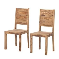 Wolf-Möbel Chaises Yoga (lot de 2) - Sheesham massif - Naturel
