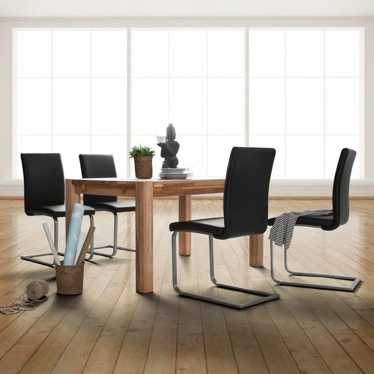 Fredriks Chaises cantilever Augusta I (lot de 2) - Cuir Aude: Noir - Sans accoudoirs 7 Fredriks Chaises cantilever Augusta I (lot de 2) - Cuir Aude: Noir - Sans accoudoirs – Image 5