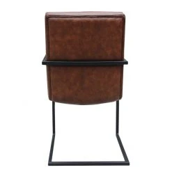 Ars manufacti Chaise cantilever - Imitation cuir / Métal - Marron / Noir -Chaises Soldes freischwinger lungo kunstleder cappuccino 5114636