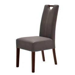 Ars Natura Chaises rembourrées Alessia (lot de 2) - Marron / Hêtre marron foncé -Chaises Soldes kolon 582782