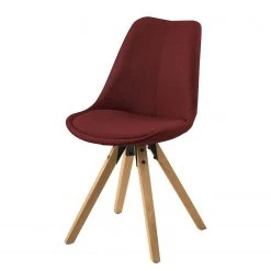 Mørteens Chaises capitonnées Aledas II - Tissu Cors: Rouge foncé - Lot de 2 -Chaises Soldes polsterstuhl aledas ii 2er set webstoff gummibaum massiv dunkelrot 5061036