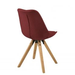 Mørteens Chaises capitonnées Aledas II - Tissu Cors: Rouge foncé - Lot de 2 -Chaises Soldes polsterstuhl aledas ii 2er set webstoff gummibaum massiv dunkelrot 5061040