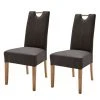 Ars Natura Chaises rembourrées Alessia (lot de 2) - Marron / Chêne -Chaises Soldes polsterstuhl alessia 2er set braun eiche 4283352