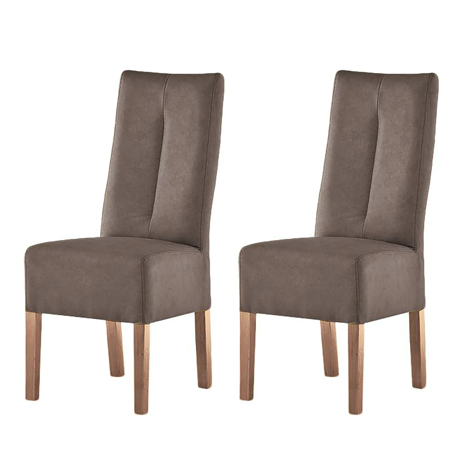 Maison Belfort Chaises capitonnées Funny II (lot de 2) - Marron / Chêne 3 Maison Belfort Chaises capitonnées Funny II (lot de 2) - Marron / Chêne