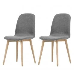 Studio Copenhagen Chaises rembourrées Helvig I (lot de 2) - Tissu Vesta : Gris foncé