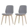 Studio Copenhagen Chaises Helvig III (lot de 2) - Tissu Vesta : Gris -Chaises Soldes polsterstuhl helvig iii 2er set webstoff eiche massiv stoff vesta grau 4398768