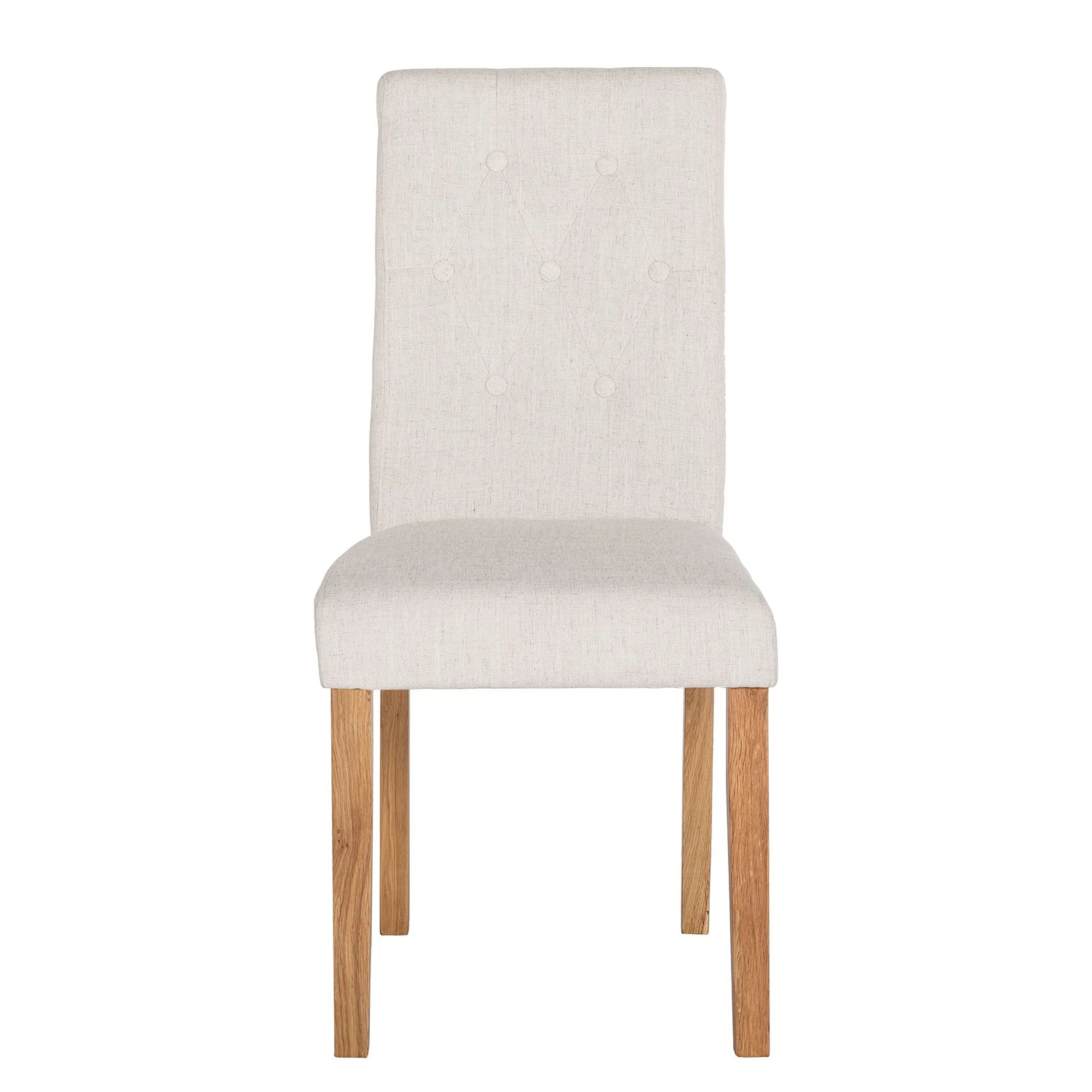 Maison Belfort Chaises capitonnées Jeanne (lot de 2) - Tissu / Chêne massif - Crème 5 Maison Belfort Chaises capitonnées Jeanne (lot de 2) - Tissu / Chêne massif - Crème – Image 3