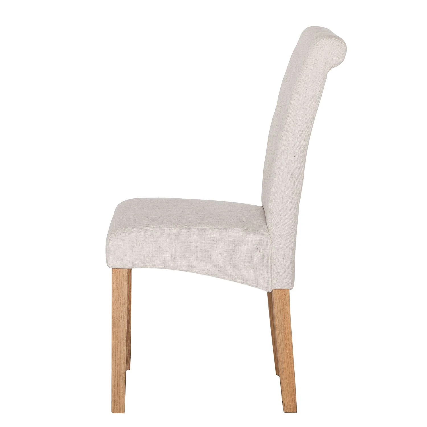 Maison Belfort Chaises capitonnées Jeanne (lot de 2) - Tissu / Chêne massif - Crème 6 Maison Belfort Chaises capitonnées Jeanne (lot de 2) - Tissu / Chêne massif - Crème – Image 4