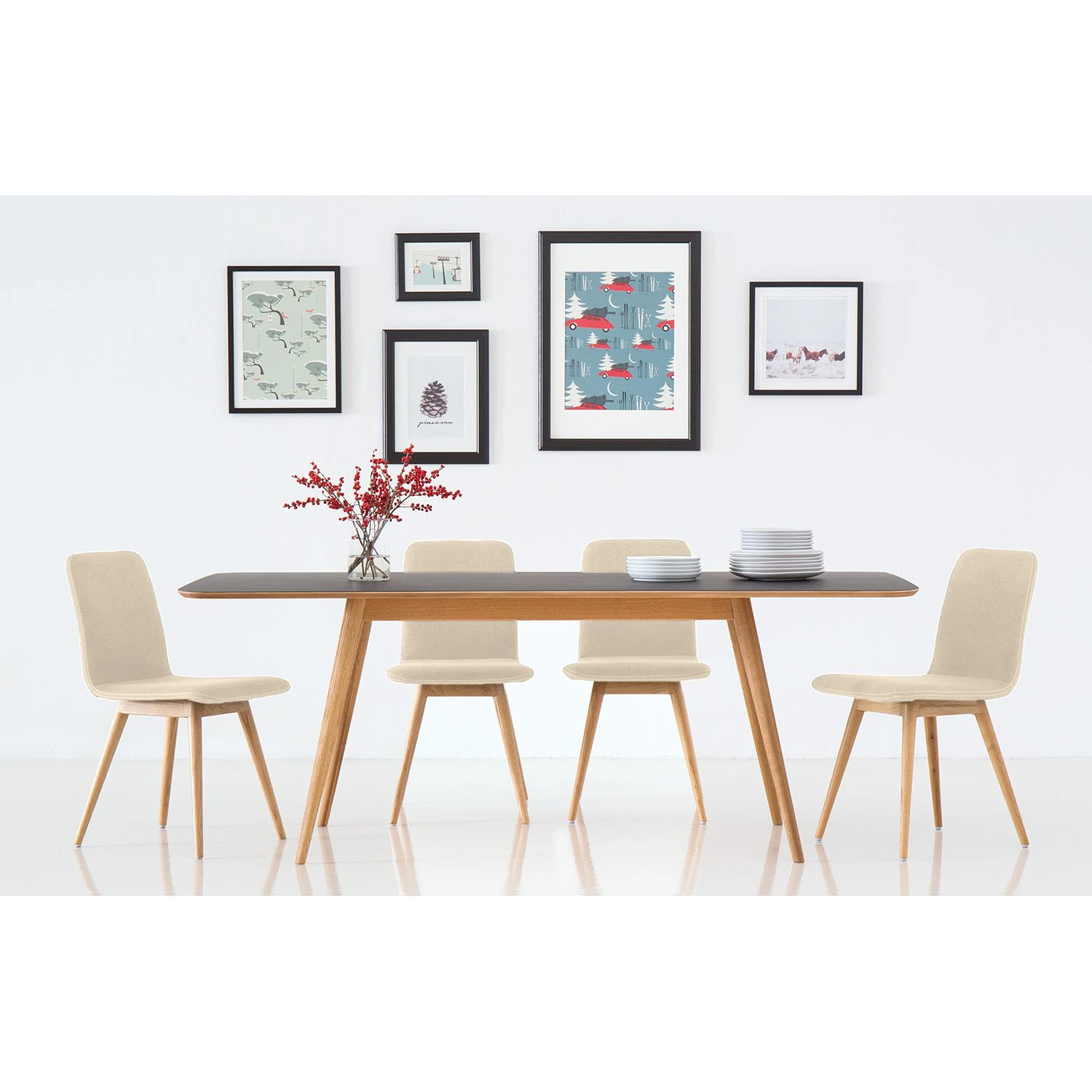 Studio Copenhagen Chaises rembourrées Loca (lot de 2) - Cuir Tupi : Crème 4 Studio Copenhagen Chaises rembourrées Loca (lot de 2) - Cuir Tupi : Crème – Image 2