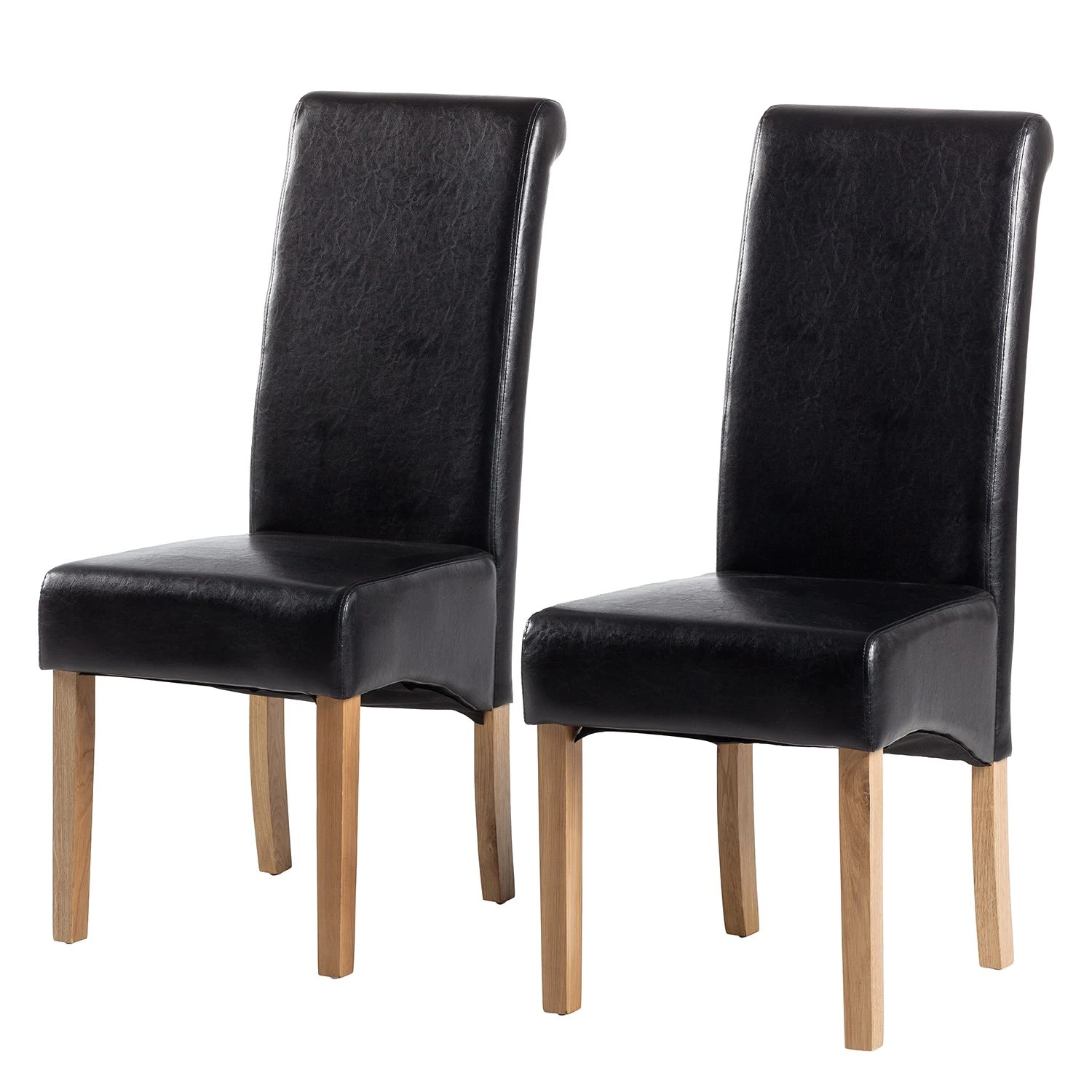 Ars Natura Chaises capitonnées Nello II (lot de 2) - Noir 3 Ars Natura Chaises capitonnées Nello II (lot de 2) - Noir