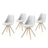Norrwood Chaises Thirza (lot de 4) - Blanc -Chaises Soldes polsterstuhl thirza 4er set kunststoff buche massiv weiss 4641568