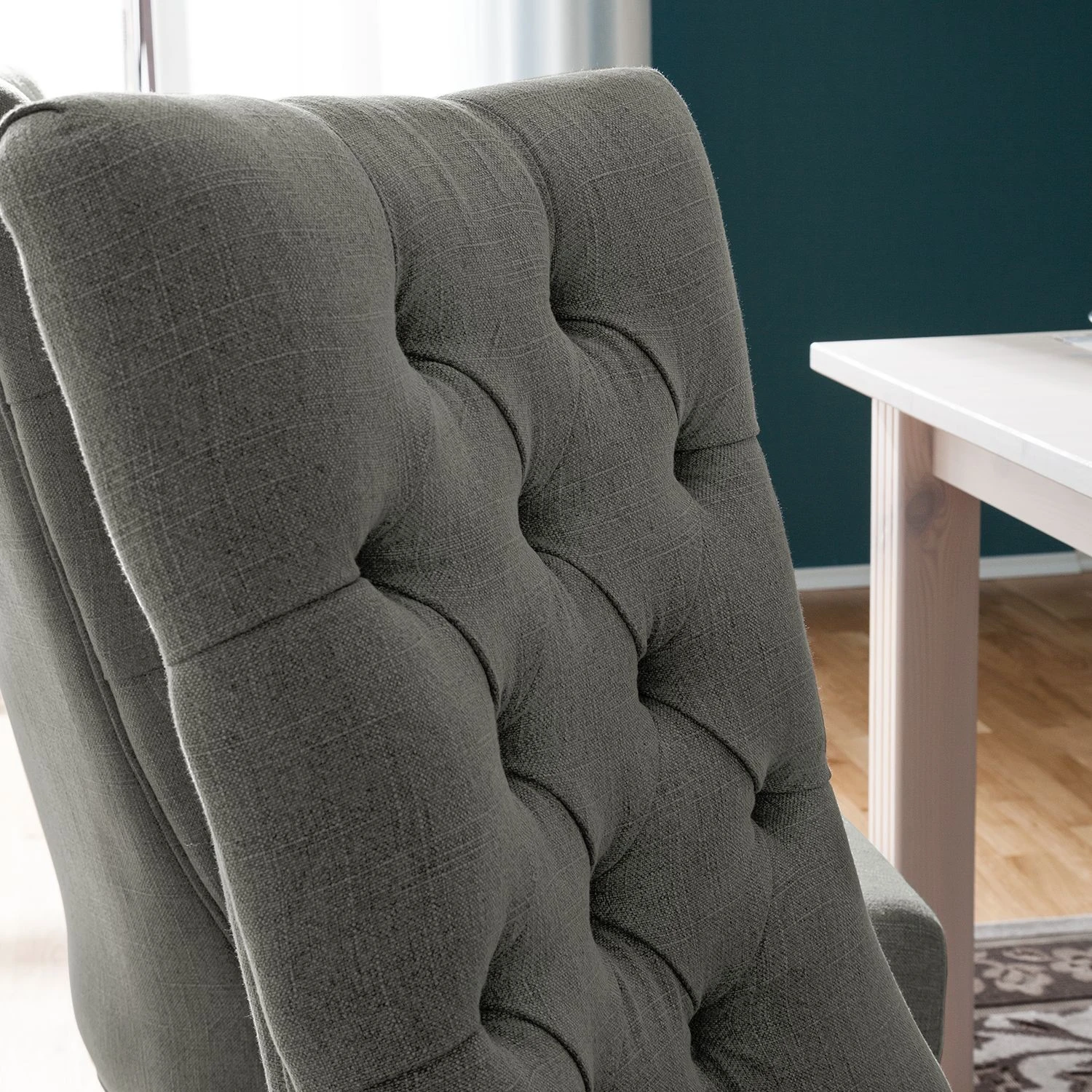 Maison Belfort Chaises Waroona (lot de 2) - Tissu / Chêne massif - Gris / Chêne 9 Maison Belfort Chaises Waroona (lot de 2) - Tissu / Chêne massif - Gris / Chêne – Image 7